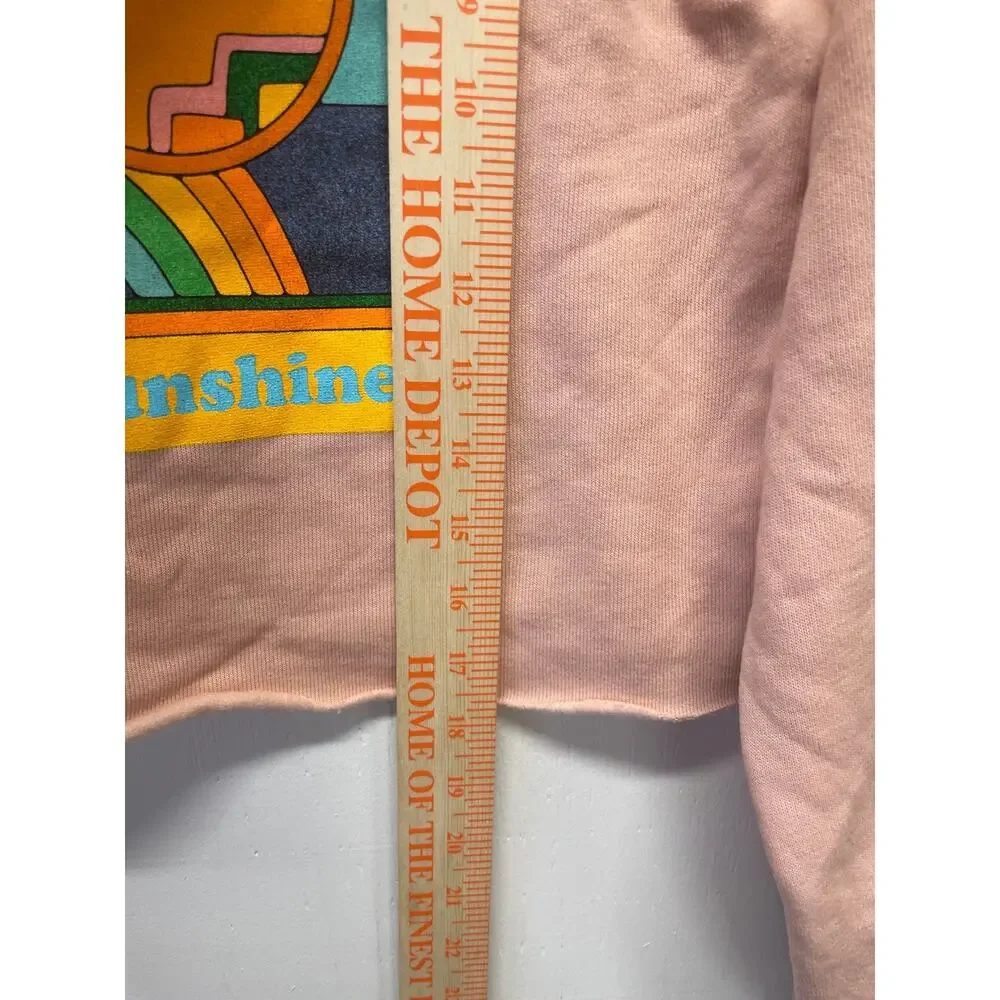 P!NK Women's Cropped Hoodie Size Small Cover Me In Sunshine Peach Hoodie - Picture 9 of 10